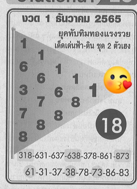 หวย 24 หวยทับทิมทอง 1/12/65