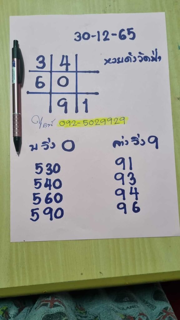 หวยดังวัดป่า 30/12/65