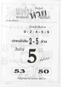 หวยแฟนหวยมั่นใจได้ 16/2/66