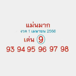 หวยรัฐบาล แม่นมาก 1/4/66