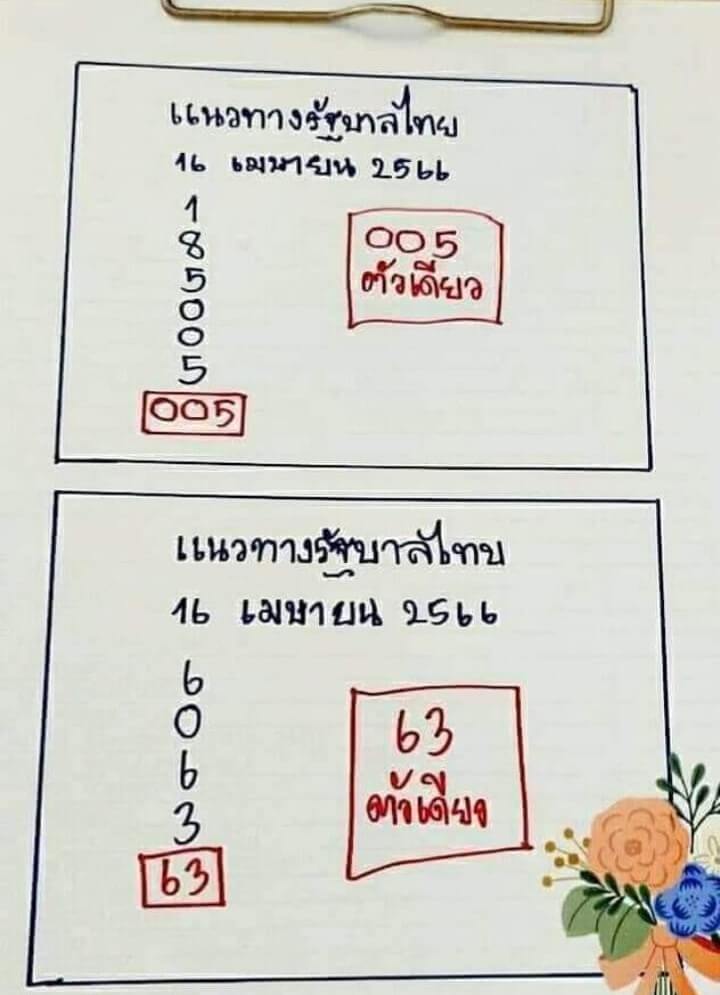 หวยเด็ด เฮียนัน 16-4-66