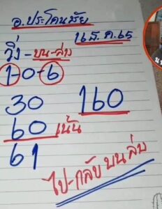 เลขอาจารย์ประโคนชัย 1/6/66