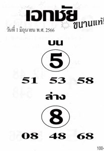 หวยเด็ดเลขเอกชัย 16-6-66