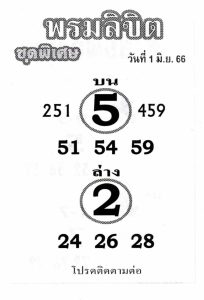 เลขดังหวยพรมลิขิต 16-6-66