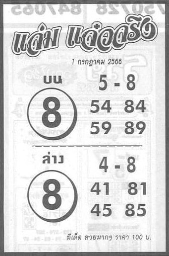 เลขปังหวยแจ่มแจ๋วจริง 1-7-66