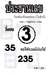 เลขเด็ดประธานเลข 16-6-66