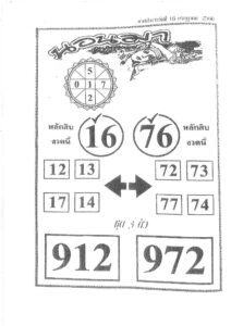 หวยไทย นอนมา 16/7/66