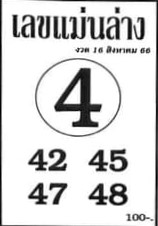 หวยไทย เลขแม่นล่าง 16/8/66