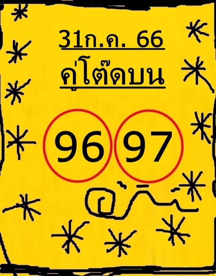 หวยไทย คู่โต๊ดบน 1/10/66