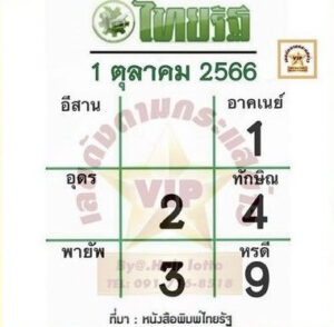 หวยไทย ไทยรัฐ 1/10/66 