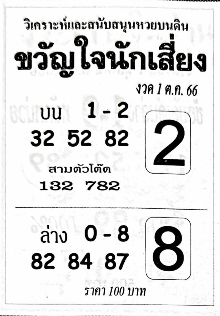 หวยไทย ขวัญใจนักเสี่ยง 1/10/66
