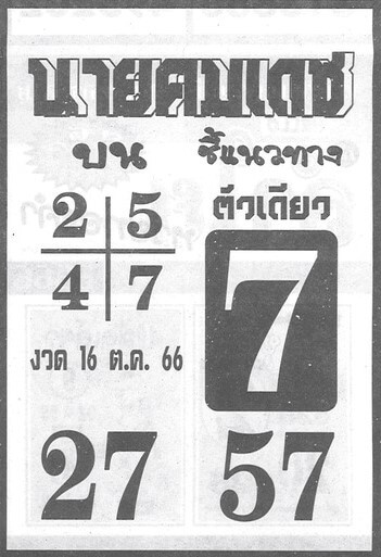 หวยไทย นายคมเดช 1/11/66
