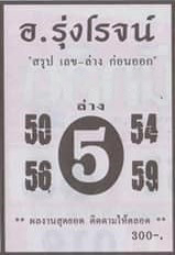 หวยไทย อาจารย์รุ่งโรจน์ 1/1/67