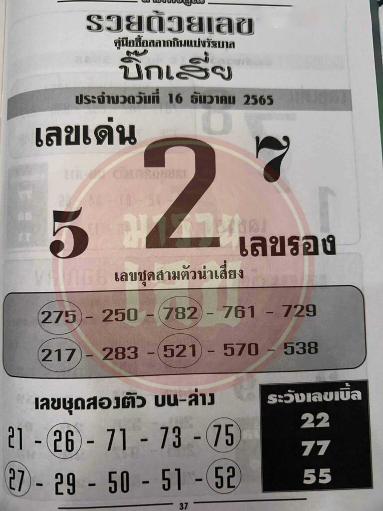 หวยไทย บิ๊กเสี่ย 17/1/67