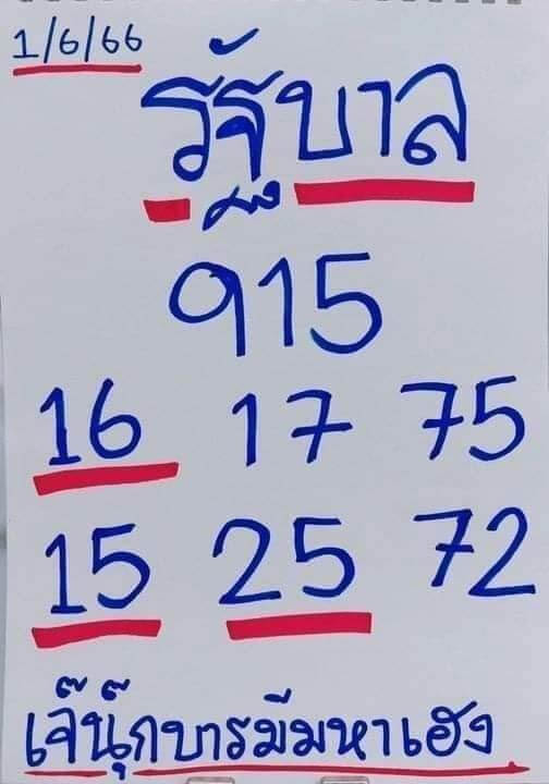 หวยไทย เจ๊นุ๊ก 1/2/67